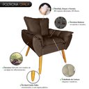 Ver imagem 2 de Poltrona Decorativa Opala Marrom Chocolate Pés Madeira Castanho - Borsuk