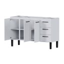 Ver imagem 4 de Armário Gabinete para Cozinha em Aço Pia 150cm Novo Vênus Branco