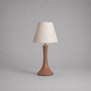 Ver imagem 1 de Abajour Paris Pequeno c/ Cúpula Tecido Decorativo de Cerâmica para Sala e Mesa Mocha Mousse