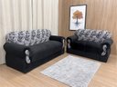 Ver imagem 1 de Sofá 2 e 3 Lugares Preto com Floral 601/33 Viena