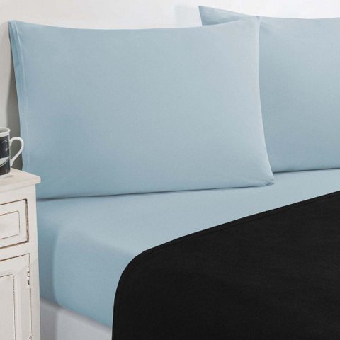 Jogo de Cama Malha Lençol 100% Algodão Gran Moratta 4 Peças Casal Preto-azul Bebê