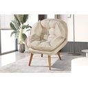 Ver imagem 1 de Poltrona Decorativa Sênior Suede Premium Pés de Madeira Cinza:bege