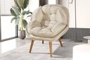 Ver imagem 1 de Poltrona Decorativa Sênior Suede Premium Pés de Madeira Cinza:bege