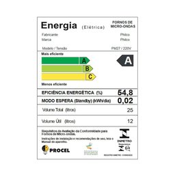 Micro-ondas Philco 25l 1100w Pm27 Limpa Fácil 220v - 7