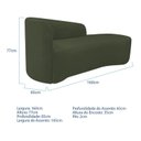 Ver imagem 3 de Recamier Curvo Orgânico 160cm 2 Lugares Lado Direito para Sala de Estar em Linho Paris Verde