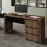 Mesa para Escritório 140cm Tampo Tamburato com Gaveteiro 3 Gavetas e Chave Artany - 1
