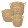 Conjunto 3 Cachepots de Fibra Natural com Alça e Forro de Plástico - Wolff 61657 - 3