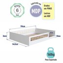 Ver imagem 4 de Cama Casal Montessoriana 145cm X 194cm para Quarto Infantil Cor:branco