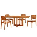 Ver imagem 2 de Mesa Patros Tampo 120 Laminado Barril com 4 Cadeiras Malta Gold Moderna Mobília