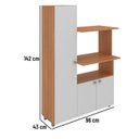 Ver imagem 3 de Armário Balcão para Forno e Micro-Ondas 3 Portas Âmbar Branco/Freijó