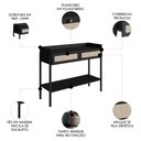 Ver imagem 5 de Aparador para Sala 2 Gavetas Pés Madeira Arlo A10 Nero-preto - Mpozenato