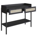 Ver imagem 3 de Aparador para Sala 2 Gavetas Pés Madeira Arlo A10 Nero-preto - Mpozenato