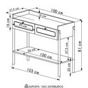 Ver imagem 7 de Aparador para Sala 2 Gavetas Pés Madeira Arlo A10 Nero-preto - Mpozenato