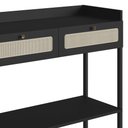 Ver imagem 4 de Aparador para Sala 2 Gavetas Pés Madeira Arlo A10 Nero-preto - Mpozenato