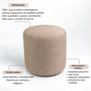 Ver imagem 4 de Kit 03 Puff Perse 36 cm Redondo Decorativo Sala Quarto Linho