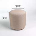 Ver imagem 3 de Kit 03 Puff Perse 36 cm Redondo Decorativo Sala Quarto Linho