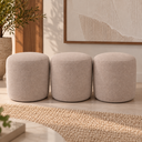 Ver imagem 1 de Kit 03 Puff Perse 36 cm Redondo Decorativo Sala Quarto Linho