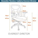 Ver imagem 6 de Cadeira Escritório Nr-17 Everest Presidente C- Braços Fratini Encosto Tela Mesh Preta Base Rodí