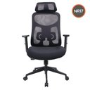 Ver imagem 2 de Cadeira Escritório Nr-17 Everest Presidente C- Braços Fratini Encosto Tela Mesh Preta Base Rodí