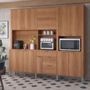 Ver imagem 1 de Armário de Cozinha Astra 10 Portas 4 Gavetas Jequitibá - Lukaliam