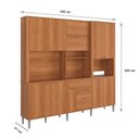 Ver imagem 7 de Armário de Cozinha Astra 10 Portas 4 Gavetas Jequitibá - Lukaliam