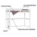 Ver imagem 3 de Cama Infantil/Juvenil Alta Prime III Casatema MadeiraOriginals