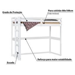 Cama Infantil/Juvenil Alta Prime III Casatema MadeiraOriginals - 3