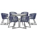 Ver imagem 1 de Mesa e 6 Cadeiras e Noronha Preto E3 Trama Original Azul