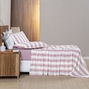Ver imagem 3 de Jogo Cama Lençol Daily Casal Padrão Malha 100% Algodão Listrado 4 Peças - Rosê