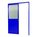 Ver imagem 3 de Porta de Correr Suspensa Meia Lambril Meia Vidro Dir L.25 Azul 210x100 Brimak