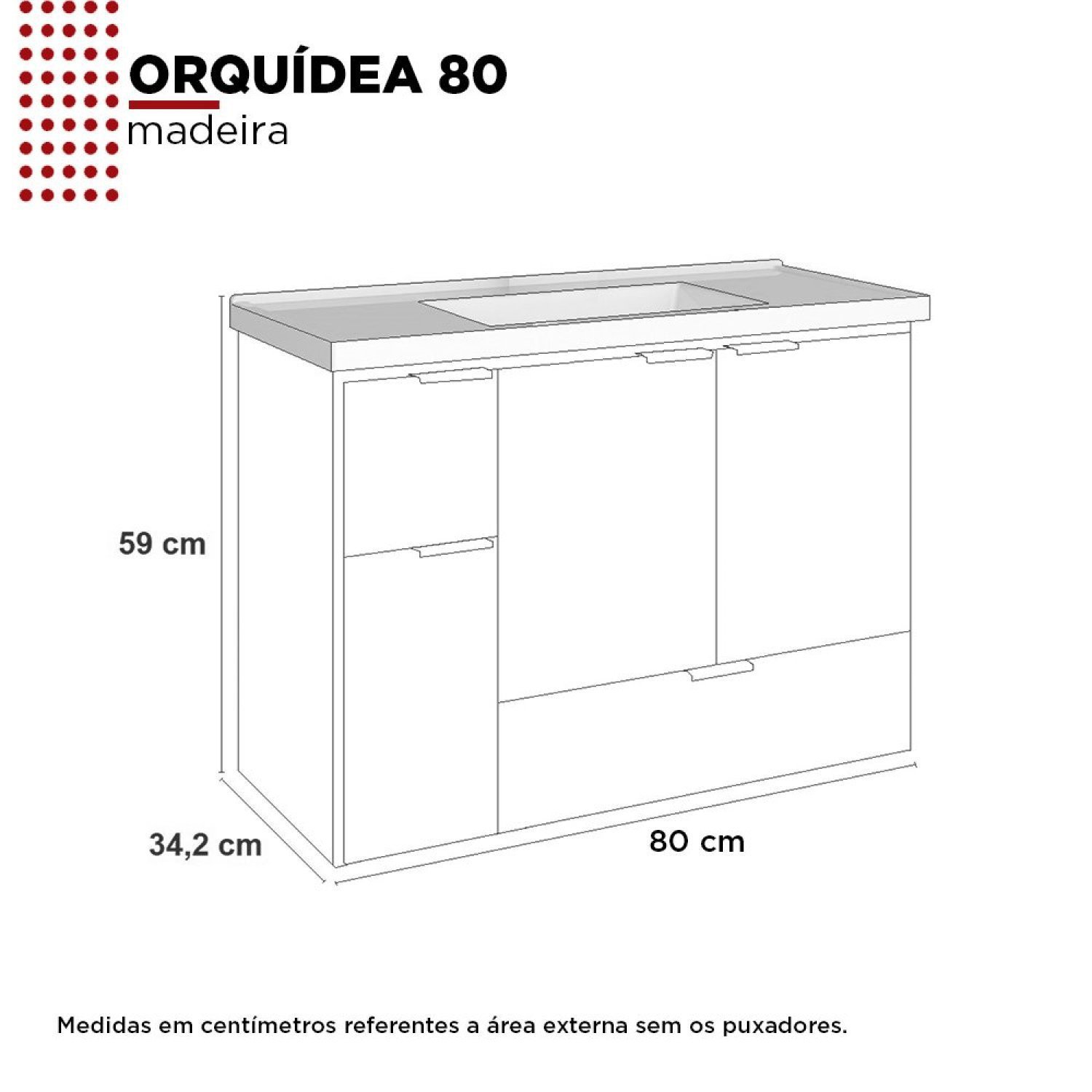 Gabinete para Banheiro com Cuba em Márimore Sintético 78,8cm Cozimax - 4