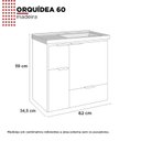 Ver imagem 4 de Gabinete para Banheiro com Cuba em Márimore Sintético 59,6cm 