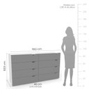 Ver imagem 2 de Cômoda com 8 Gavetas 150cm 240820 Linha Porto Politorno Móveis