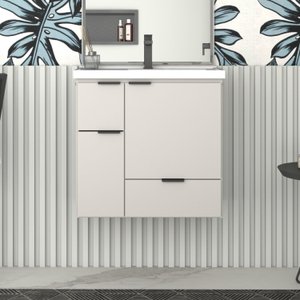 Gabinete para Banheiro com Cuba em Márimore Sintético 59,6cm 