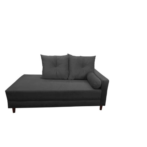 Divã Recamier Berlim 1,80 cm Lado Direito Suede Grafite