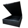 Cama Box Baú Casal Padrão com 48cm de Altura - Super Reforçado Corino Linho Chumbo - 1