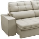 Ver imagem 5 de Sofá 3 Lugares Retrátil Reclinável Chaise Direito 243cm Solin F04 Veludo Bege - Lyam Decor