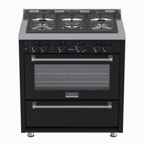 Fogao 5 Bocas Venax Temis Preto Gas Glp 220 V