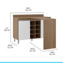 Ver imagem 3 de Balcão com Bancada Ilha para Cozinha 120 Cm MDP Branco Avelã 0465 MENU