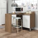 Ver imagem 1 de Balcão com Bancada Ilha para Cozinha 120 Cm MDP Branco Avelã 0465 MENU