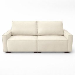 Sofá 3 Lugares Moderno Contemporâneo Sala Recepção Suede:bege - 2