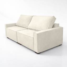 Sofá 3 Lugares Moderno Contemporâneo Sala Recepção Suede:bege - 4