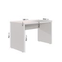 Ver imagem 3 de Escrivaninha Mesa Escritório em Tamburato Acabamento em BP Ficus 120cm CabeCasa MadeiraOriginals Branco