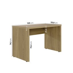 Mesa de Escritório em Tamburato Acabamento em BP 120cm Ficus CabeCasa MadeiraMadeira - 3