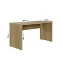 Ver imagem 3 de Escrivaninha Mesa Escritório em Tamburato Acabamento em BP Ficus 150cm CabeCasa MadeiraOriginals Marrom
