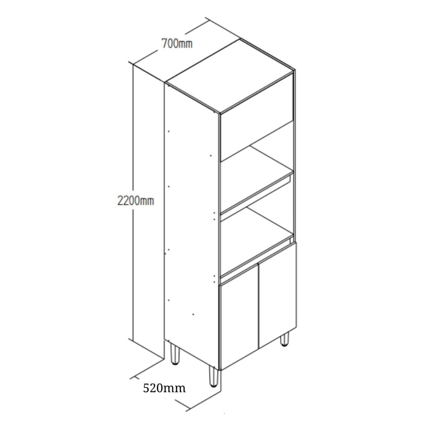 Módulo para Forno 70cm 3 Portas Maldivas Hera - 4