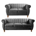 Ver imagem 1 de Conjunto Realeza 2 e 3 Lugares Cor:Veludo Cinza 220