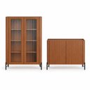 Ver imagem 2 de Kit Cristaleira com Buffet Bend Frisado Principal Incolar Cedro Metal Preto