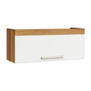 Ver imagem 6 de Armário de Cozinha Aéreo 80cm 1 Porta Basculante Burguesa Premuim 100% MDF Branco/Freijó