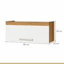 Ver imagem 5 de Armário de Cozinha Aéreo 80cm 1 Porta Basculante Burguesa Premuim 100% MDF Branco/Freijó